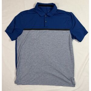 Nike Golf Tiger Woods Vapor Dri-Fit Polo Men's Size L Blue White Striped
